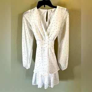 White polk a dot dress